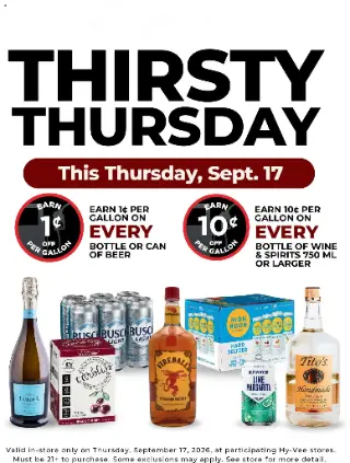 18+ HyVee Thirsty Thursday cover